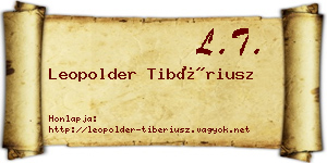 Leopolder Tibériusz névjegykártya